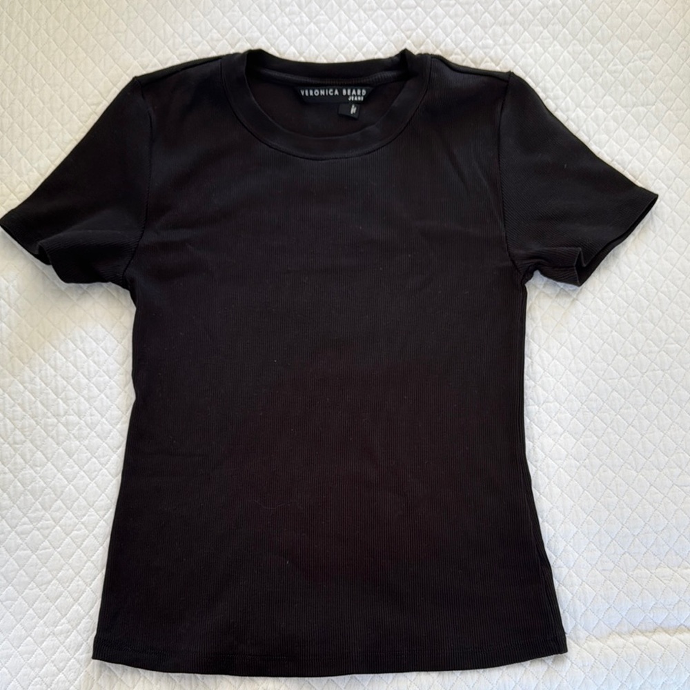 Veronica Beard Classic Black Short Sleeve Tee